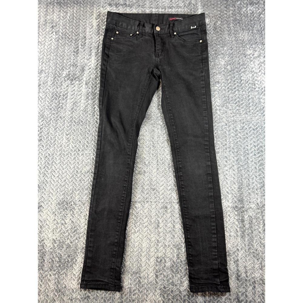 Darimi Jeans Womens 27 Black Denim Cotton Mid Rise Logo Dark Wash Skinny‎ Leg